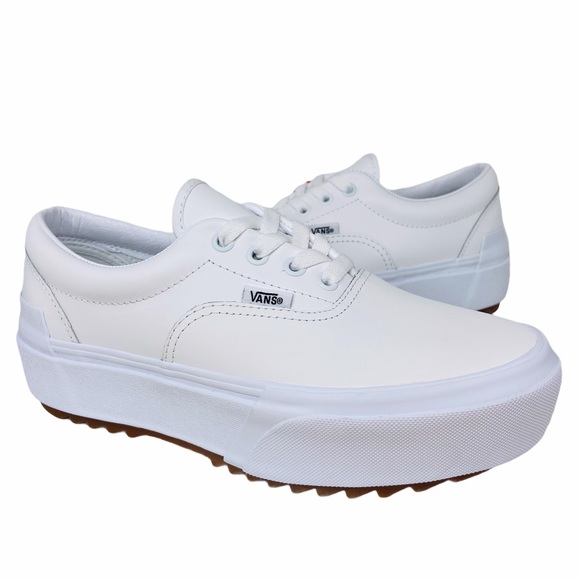 Vans Shoes - Vans Leather Era Stacked True White